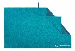 Serviette Microfibre Lifeventure SoftFibre Printed Recycled Turquoise Geometric Teal